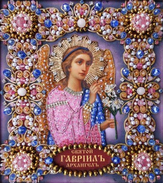 Набор для вышивания хрустальными камнями «Архангел Гавриил» (золото) Набор для вышивания хрустальными камнями «Архангел Гавриил» (золото)