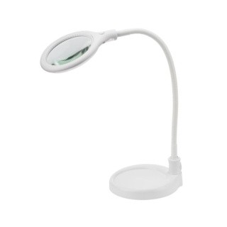 Лупа настольная малая 3X с подстветкой 30 LED (подставка + прищепка), белая, REXANT Лупа настольная малая 3X с подстветкой 30 LED (подставка + прищепка), белая, REXANT