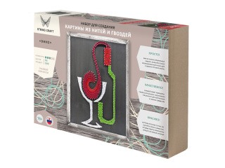 Набор для творчества STRING ART PREMIUM «In vino veritas» Набор для творчества STRING ART PREMIUM «In vino veritas»