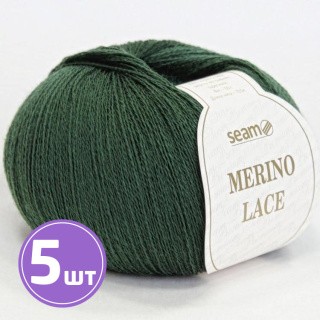 Пряжа SEAM MERINO LACE (32), темно-зеленый, 5 шт. по 50 г Пряжа SEAM MERINO LACE (32), темно-зеленый, 5 шт. по 50 г